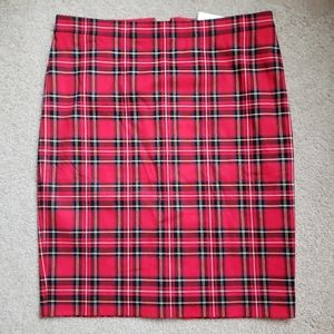 J. Crew Factory Red Tartan Skirt - Size 8